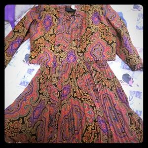 Vintage Paisley 1970's New York Dress